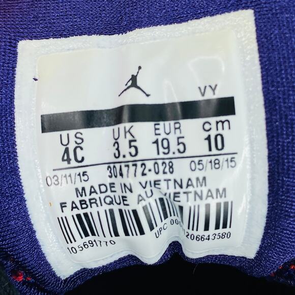 Nike Jordan 7 Retro BT Marvin The Martian 304772 028 Toddler Size 4c Black - Picture 4 of 12